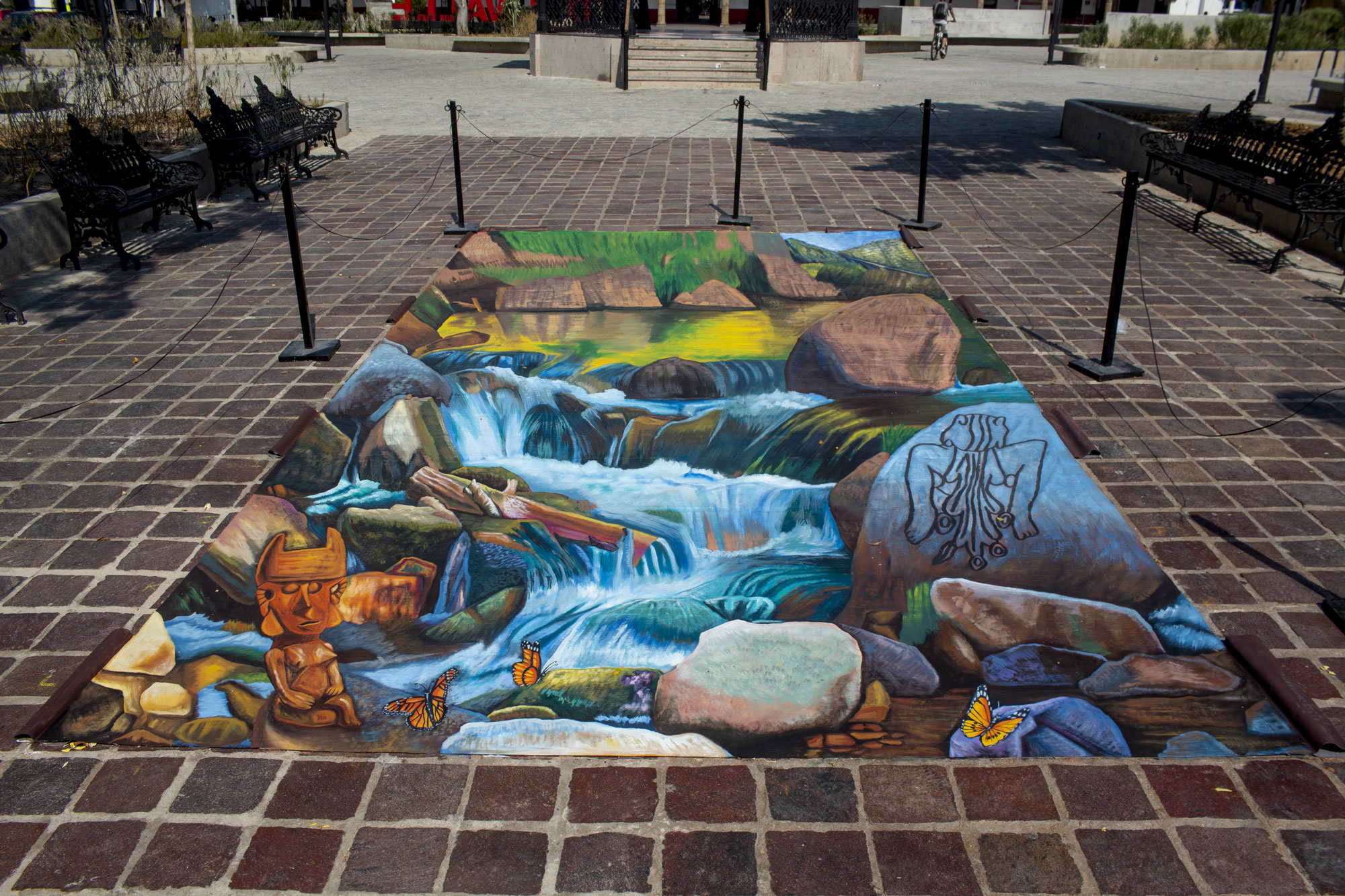 René Linares pintando en Zapopan 3D en Atemajac del Valle